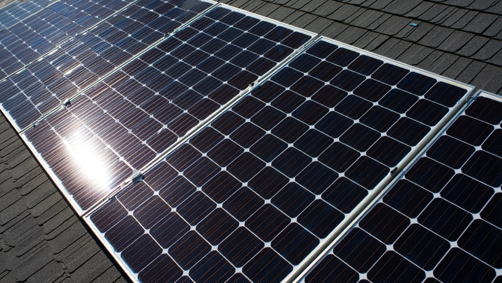 High-quality solar panels installed on a home roof